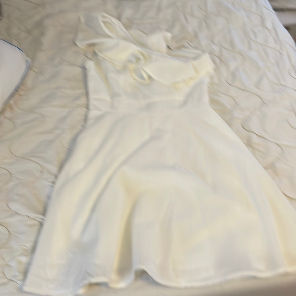 Francesca’s White one shoulder dress